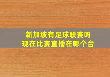 新加坡有足球联赛吗现在比赛直播在哪个台