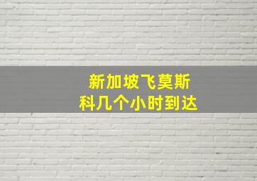 新加坡飞莫斯科几个小时到达