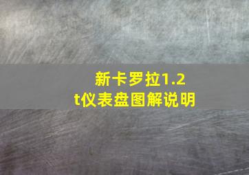 新卡罗拉1.2t仪表盘图解说明