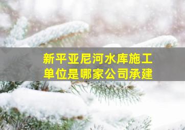 新平亚尼河水库施工单位是哪家公司承建