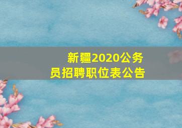 新疆2020公务员招聘职位表公告