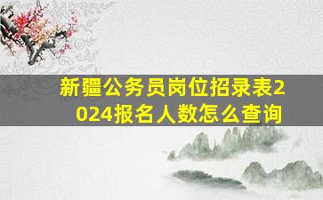 新疆公务员岗位招录表2024报名人数怎么查询