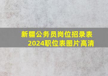 新疆公务员岗位招录表2024职位表图片高清