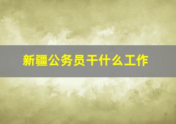 新疆公务员干什么工作