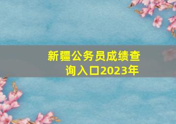 新疆公务员成绩查询入口2023年