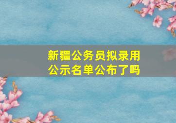 新疆公务员拟录用公示名单公布了吗