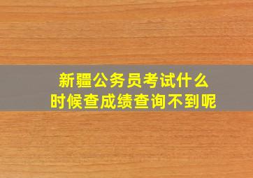 新疆公务员考试什么时候查成绩查询不到呢