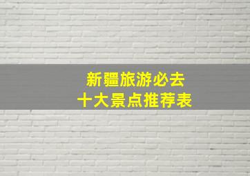 新疆旅游必去十大景点推荐表