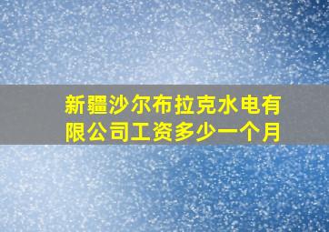 新疆沙尔布拉克水电有限公司工资多少一个月