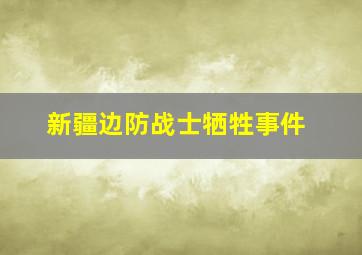 新疆边防战士牺牲事件