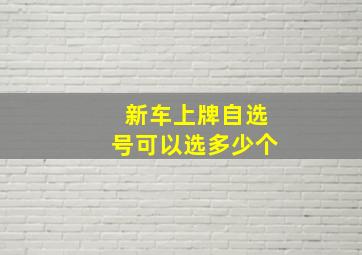 新车上牌自选号可以选多少个