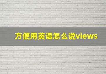 方便用英语怎么说views