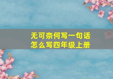 无可奈何写一句话怎么写四年级上册