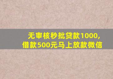 无审核秒批贷款1000,借款500元马上放款微信