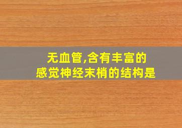 无血管,含有丰富的感觉神经末梢的结构是