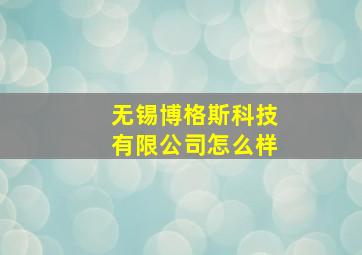 无锡博格斯科技有限公司怎么样