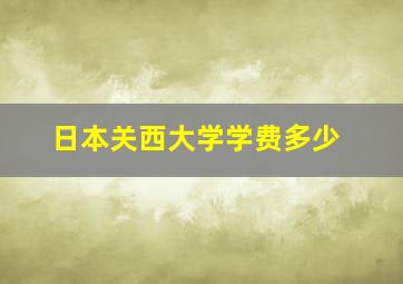 日本关西大学学费多少