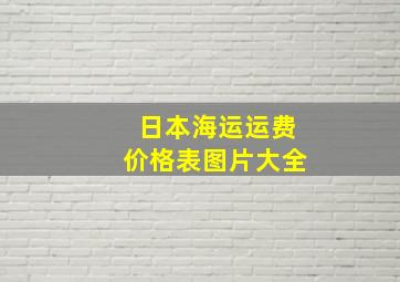 日本海运运费价格表图片大全