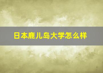 日本鹿儿岛大学怎么样