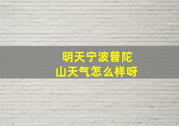 明天宁波普陀山天气怎么样呀