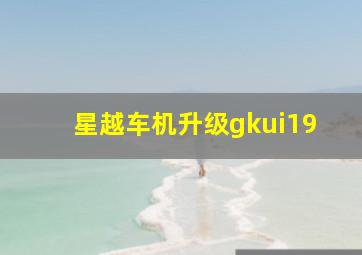 星越车机升级gkui19