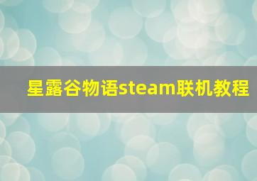 星露谷物语steam联机教程