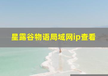 星露谷物语局域网ip查看