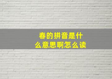 春的拼音是什么意思啊怎么读