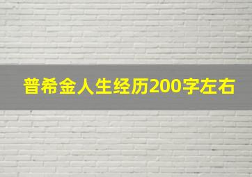 普希金人生经历200字左右