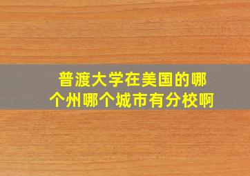 普渡大学在美国的哪个州哪个城市有分校啊