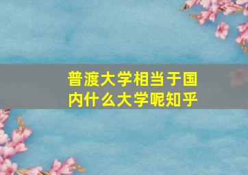 普渡大学相当于国内什么大学呢知乎