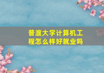 普渡大学计算机工程怎么样好就业吗