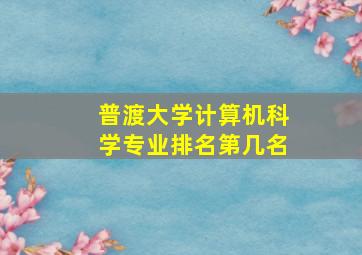 普渡大学计算机科学专业排名第几名