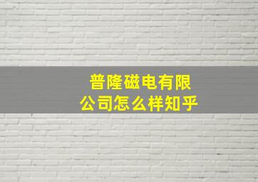 普隆磁电有限公司怎么样知乎