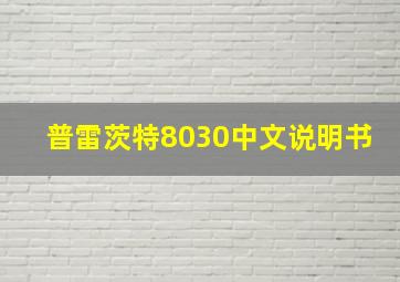 普雷茨特8030中文说明书