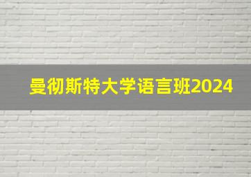 曼彻斯特大学语言班2024