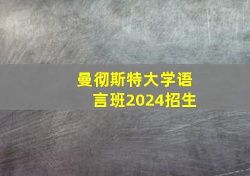 曼彻斯特大学语言班2024招生