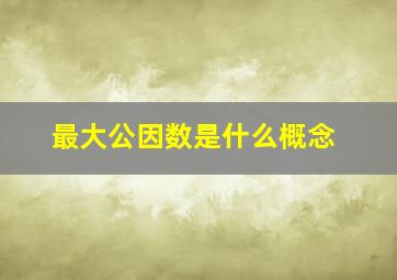 最大公因数是什么概念