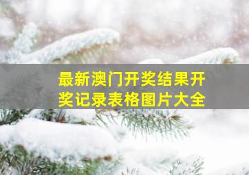 最新澳门开奖结果开奖记录表格图片大全