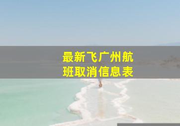 最新飞广州航班取消信息表