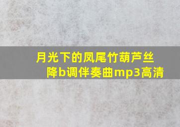 月光下的凤尾竹葫芦丝降b调伴奏曲mp3高清