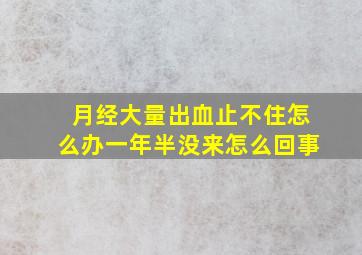 月经大量出血止不住怎么办一年半没来怎么回事