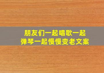 朋友们一起唱歌一起弹琴一起慢慢变老文案