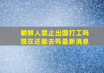 朝鲜人禁止出国打工吗现在还能去吗最新消息