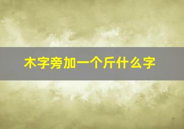 木字旁加一个斤什么字