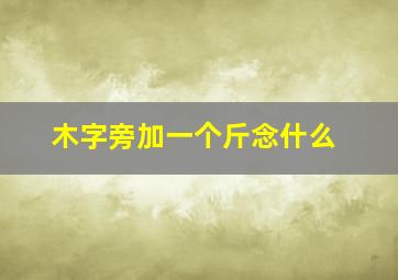 木字旁加一个斤念什么