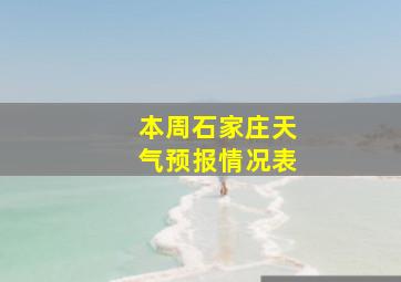 本周石家庄天气预报情况表