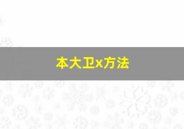 本大卫x方法