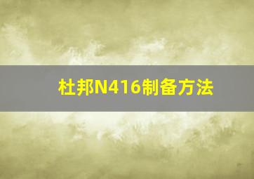 杜邦N416制备方法