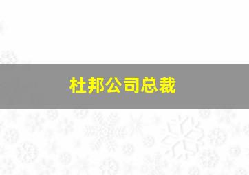 杜邦公司总裁